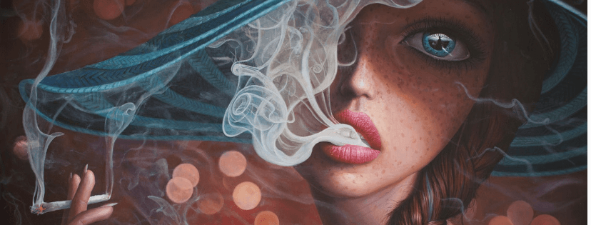 девушка курит