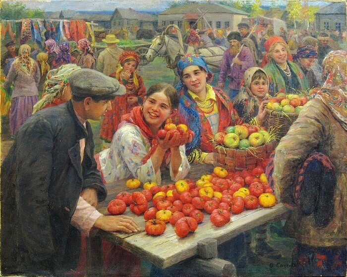 яблоки на рынке
