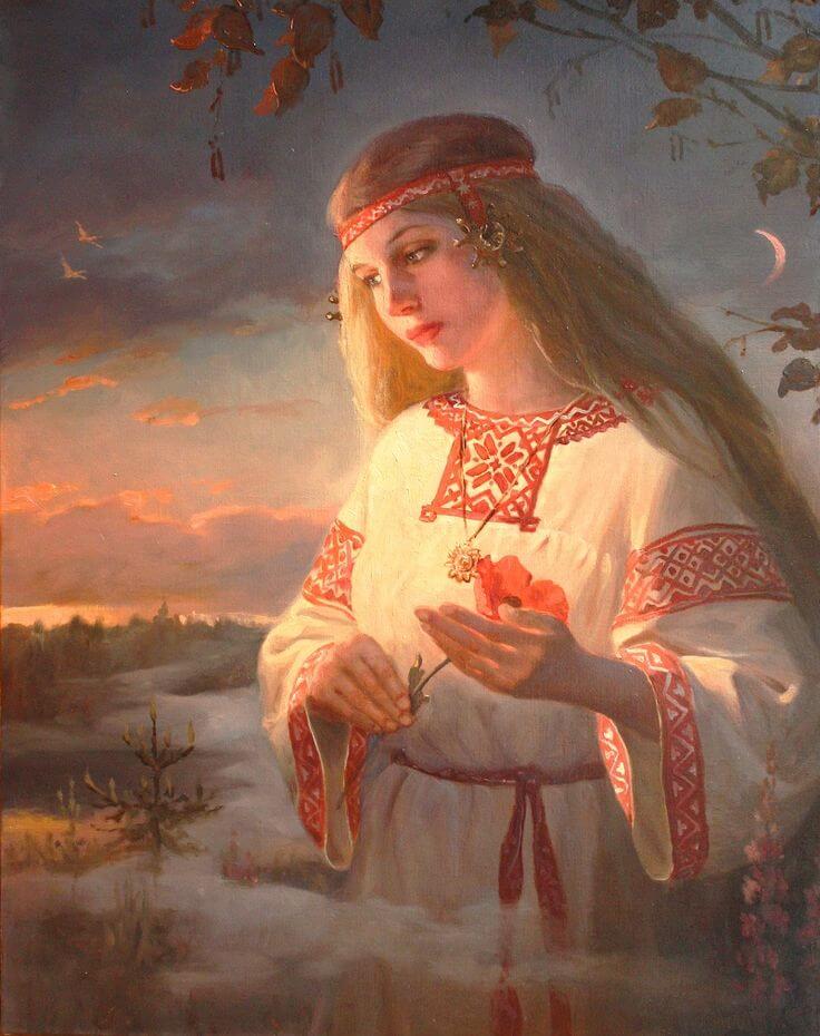картина девушка с длинными волосами